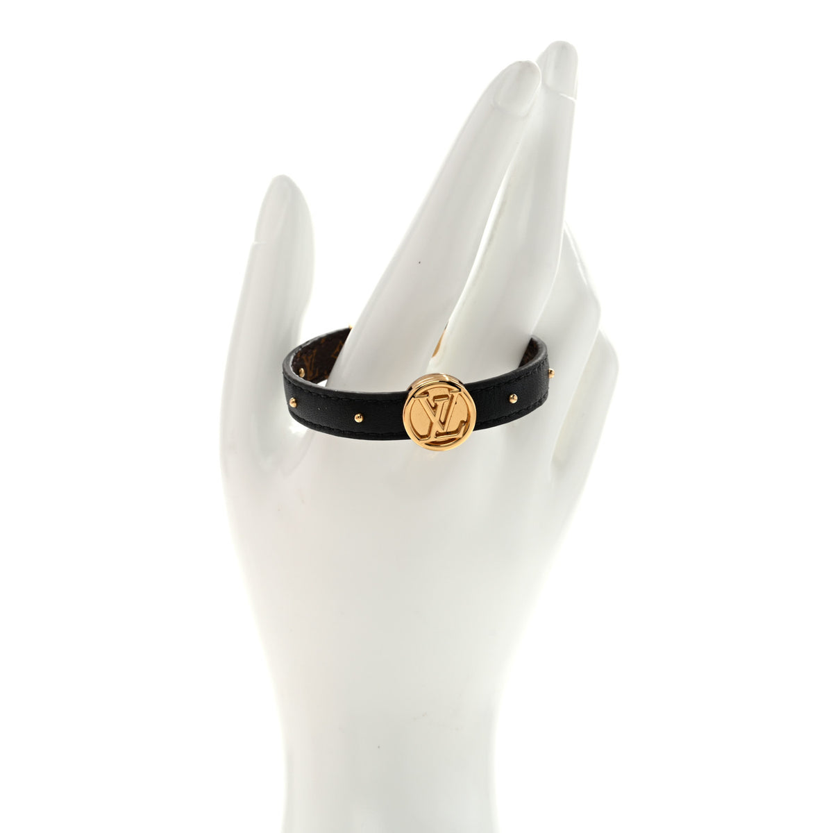 Louis Vuitton Monogram LV Circle Reversible Bracelet 17 Black 2 of 6