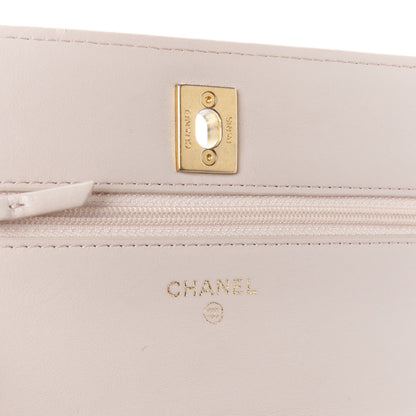 Chanel Lambskin Quilted CC Pearl Crush Wallet on Chain WOC Light Purple 6 of 11