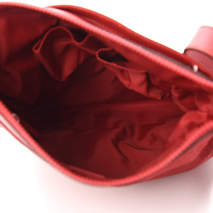 Gucci Nylon Monogram Dollar Calfskin Flat Messenger Bag Vibrant Red 5 of 10