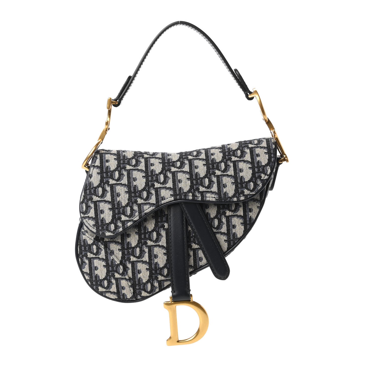 Christian Dior Oblique Mini Saddle Bag Blue 1 of 10