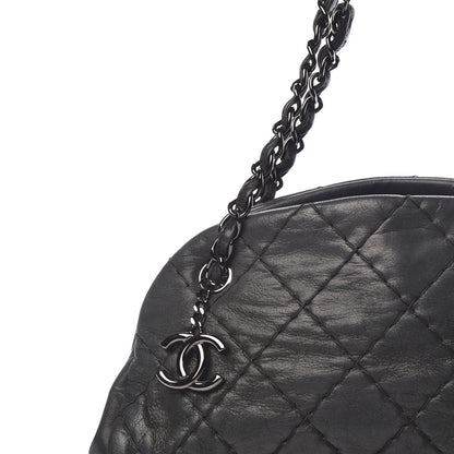 Chanel Iridescent Calfskin Medium Just Mademoiselle Bowling Bag Black 8 of 10