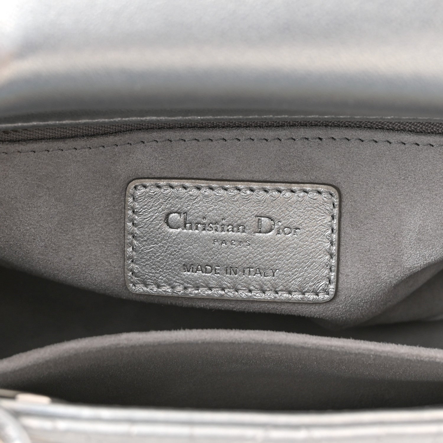 Christian Dior Iridescent Metallic Lambskin Cannage Small My ABCDior Lady Dior Silver 6 of 11