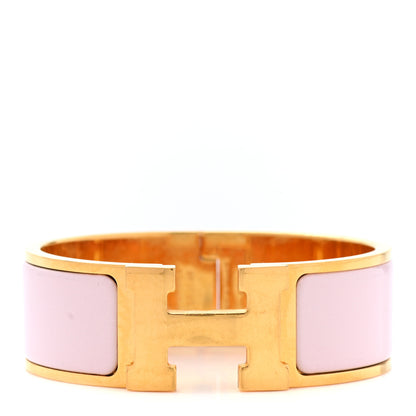 Hermes Enamel Wide Clic Clac H Bracelet Rose Dragee 1 of 6