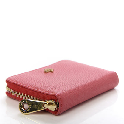Mulberry Small Classic Grain Compact Zip Wallet Deep Pink 4 of 6