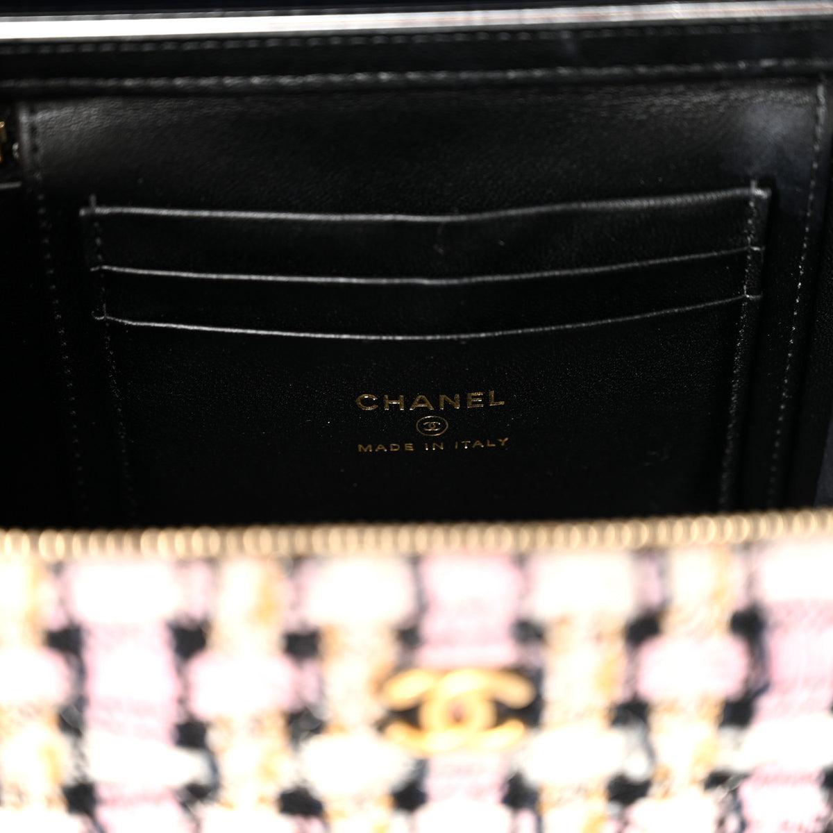 Chanel Tweed Pearl Crush Small Vanity Case With Chain Pink Multicolor 6 of 11