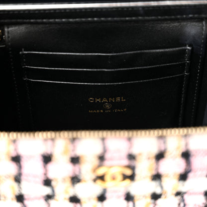 Chanel Tweed Pearl Crush Small Vanity Case With Chain Pink Multicolor 6 of 11
