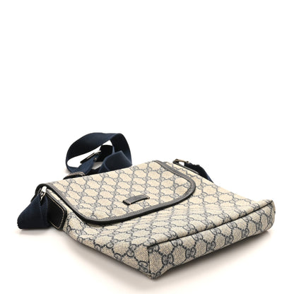 Gucci GG Plus Monogram Sellieria Calfskin Small Flap Messenger Bag Beige Blue 4 of 10