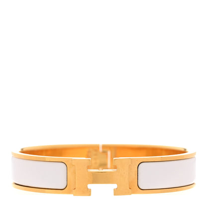 Hermes Enamel Narrow Clic Clac H Bracelet PM White 1 of 4