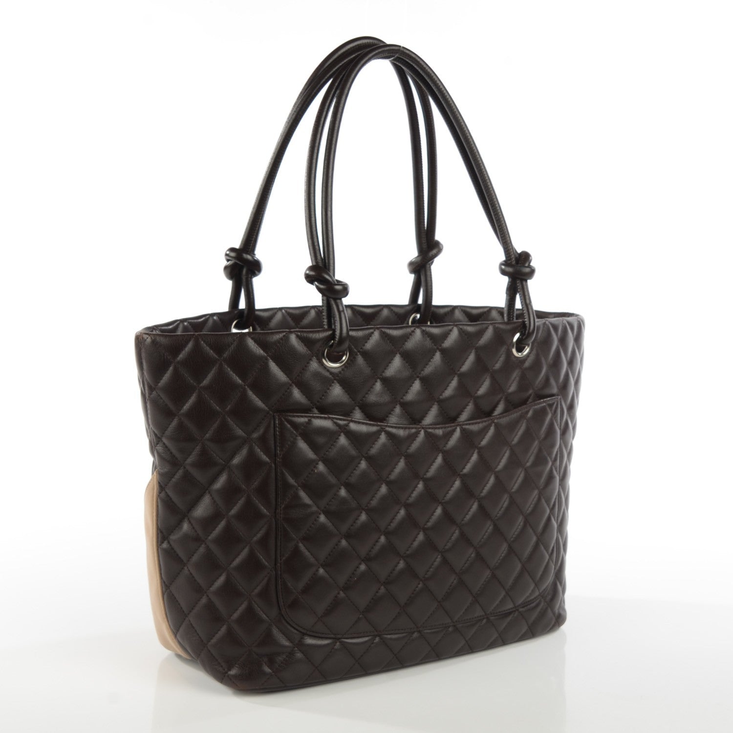 Chanel Calfskin Quilted Large Cambon Tote Brown Beige 3 of 10
