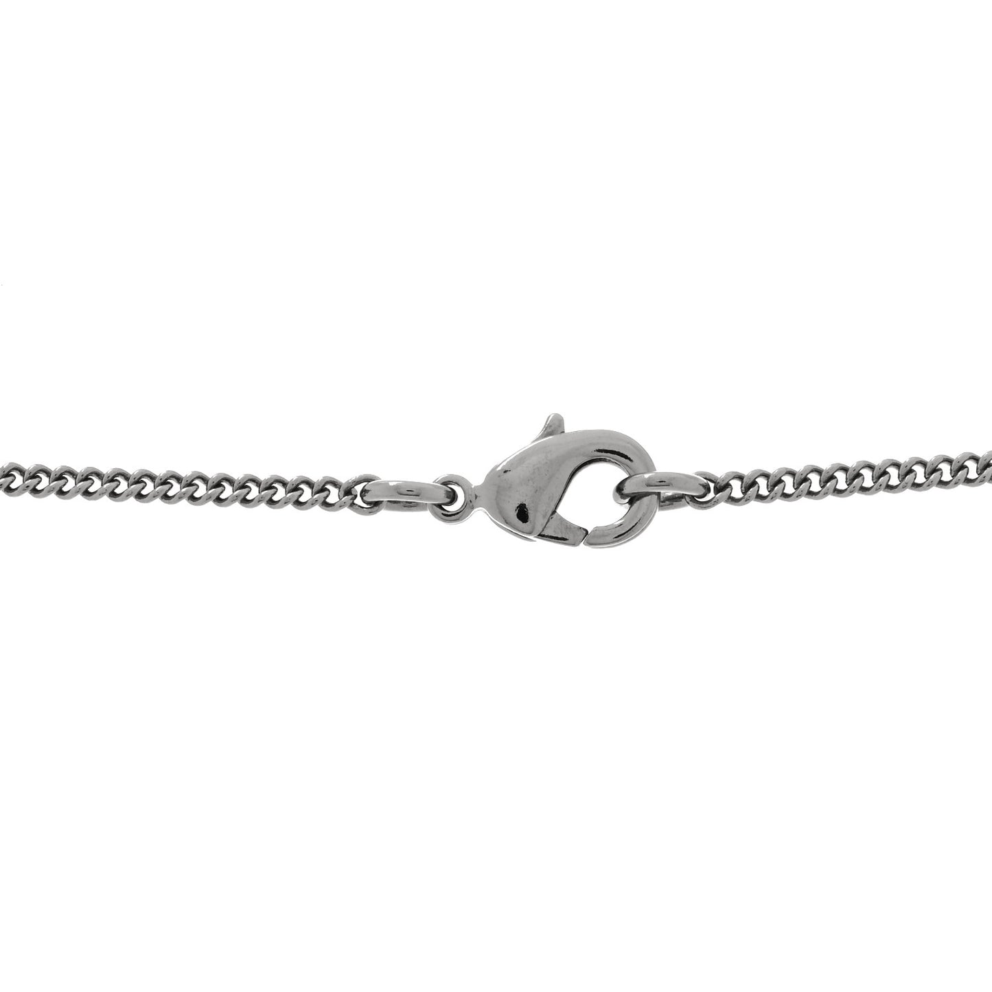 Crystal Pearl CC Pendant Necklace Silver Grey