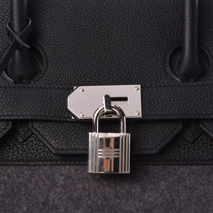 Hermes Togo Wool HAC Travel Birkin 50 Black 10 of 10