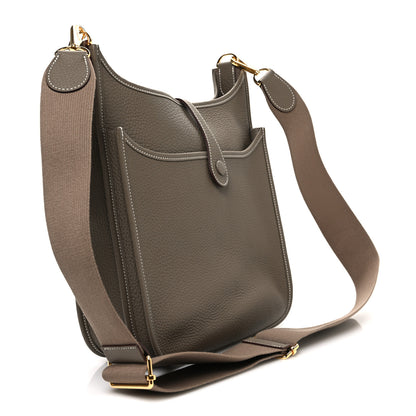 Hermes Taurillon Clemence EVELYNE III PM Etoupe 3 of 11