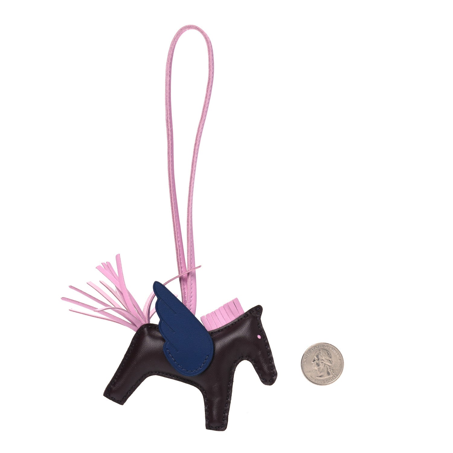 Hermes Milo Lambskin Grigri Rodeo Pegase Horse Bag Charm PM Rouge Sellier Mauve Sylvestre Bleu Saphir 2 of 4