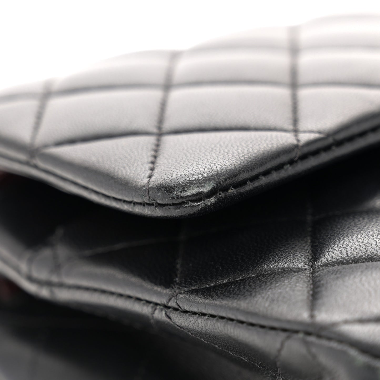 Lambskin Quilted Medium Double Flap Black