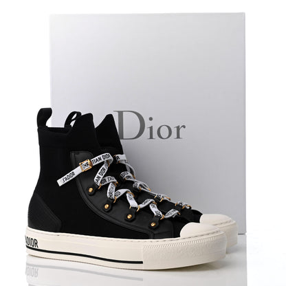 Christian Dior Technical Knit Calfskin Womens Walk'N'Dior High Top Sneakers 38 Black 9 of 9