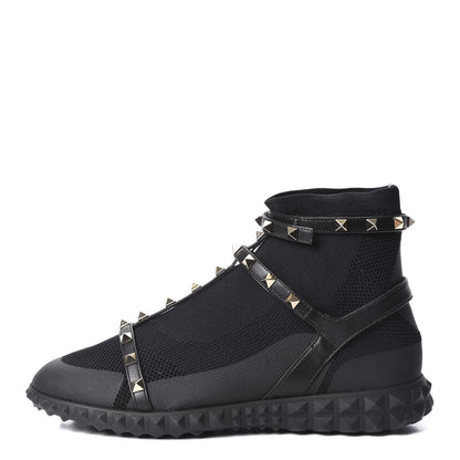 Valentino Garavani Body Tech Knit Rockstud Sock High Top Sneakers 39 Black 1 of 9