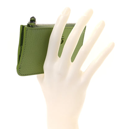 Gucci Dollar Calfskin Enamel Monochrome GG Marmont Key Case Card Holder Lemon Leaf 2 of 9