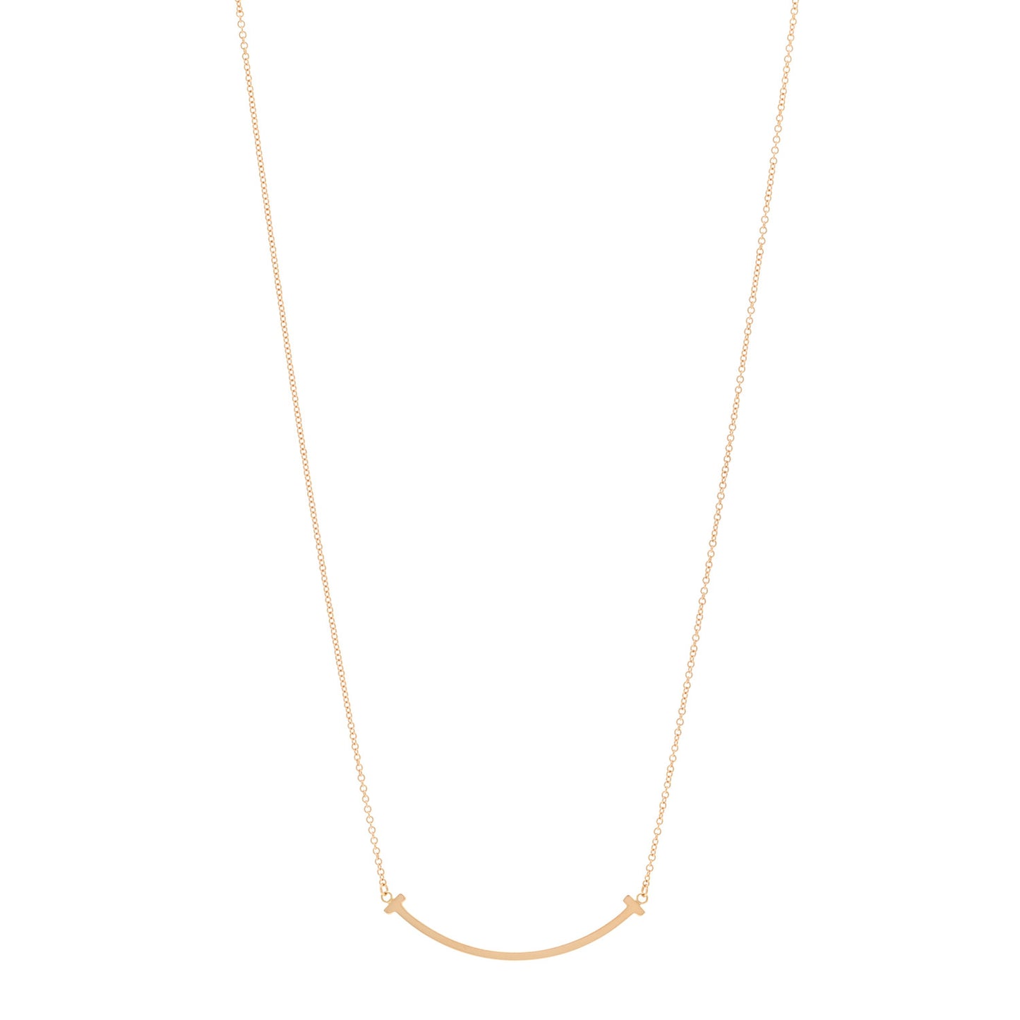 18K Rose Gold Small T Smile Pendant Necklace
