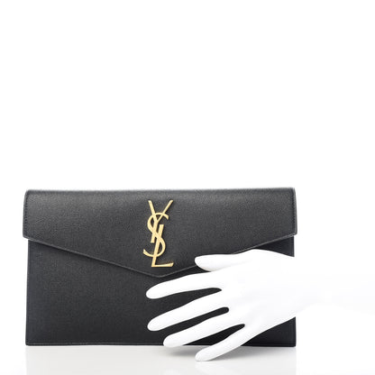 Saint Laurent Grain De Poudre Uptown Pouch Black 2 of 8