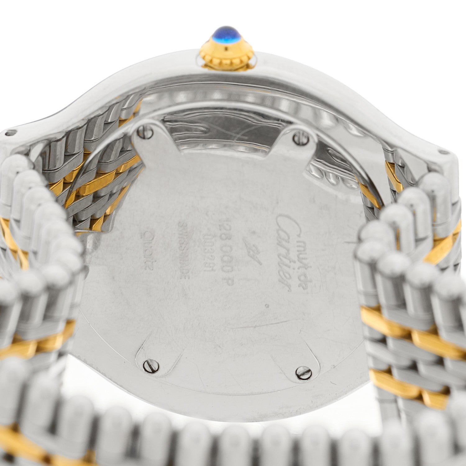 Cartier Stainless Steel 18K Yellow Gold 35mm Must De 21 Bullet Link Quartz Watch 4 of 4