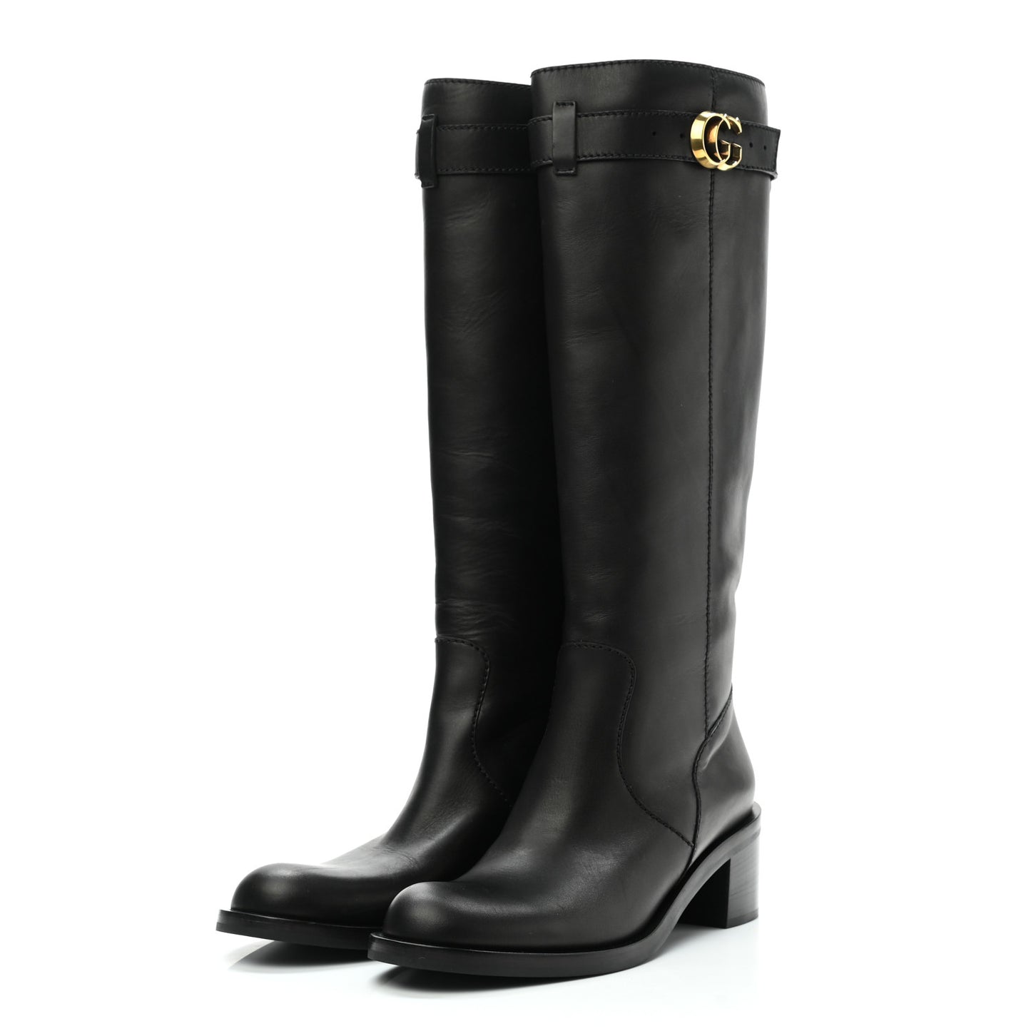 Calfskin Interlocking G Riding Boots 39.5 Black