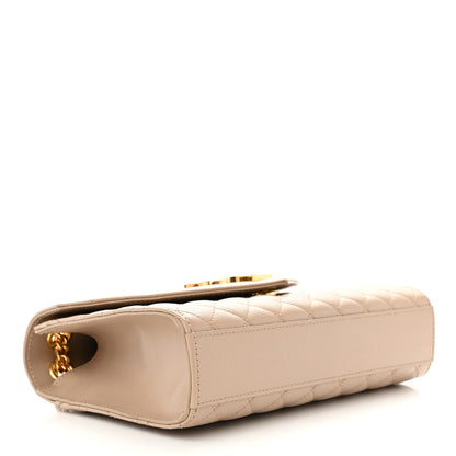 Saint Laurent Grain De Poudre Textured Mixed Matelasse Medium Triquilt Monogram Satchel Dark Beige 4 of 10