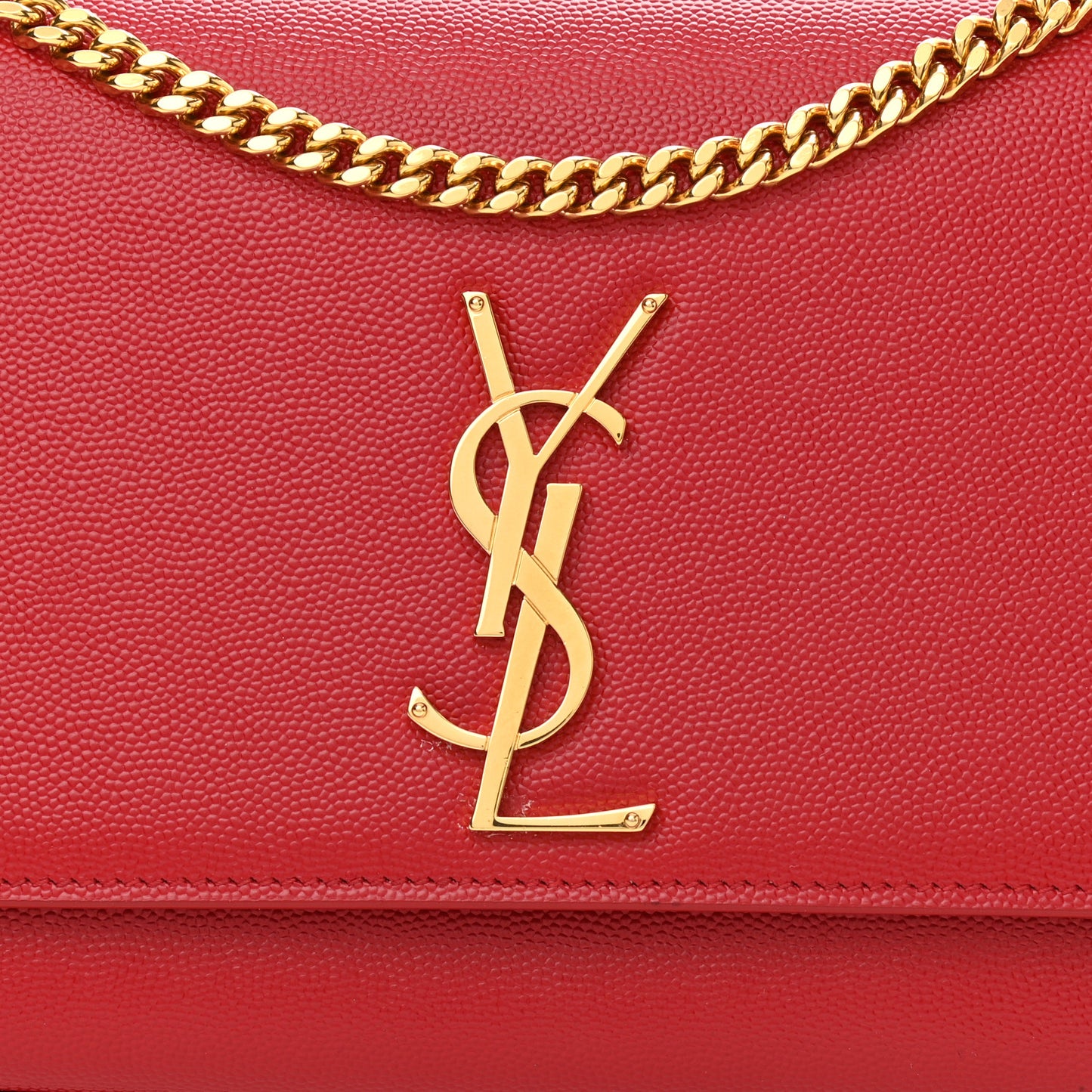 Grain De Poudre Medium Monogram Kate Satchel Red