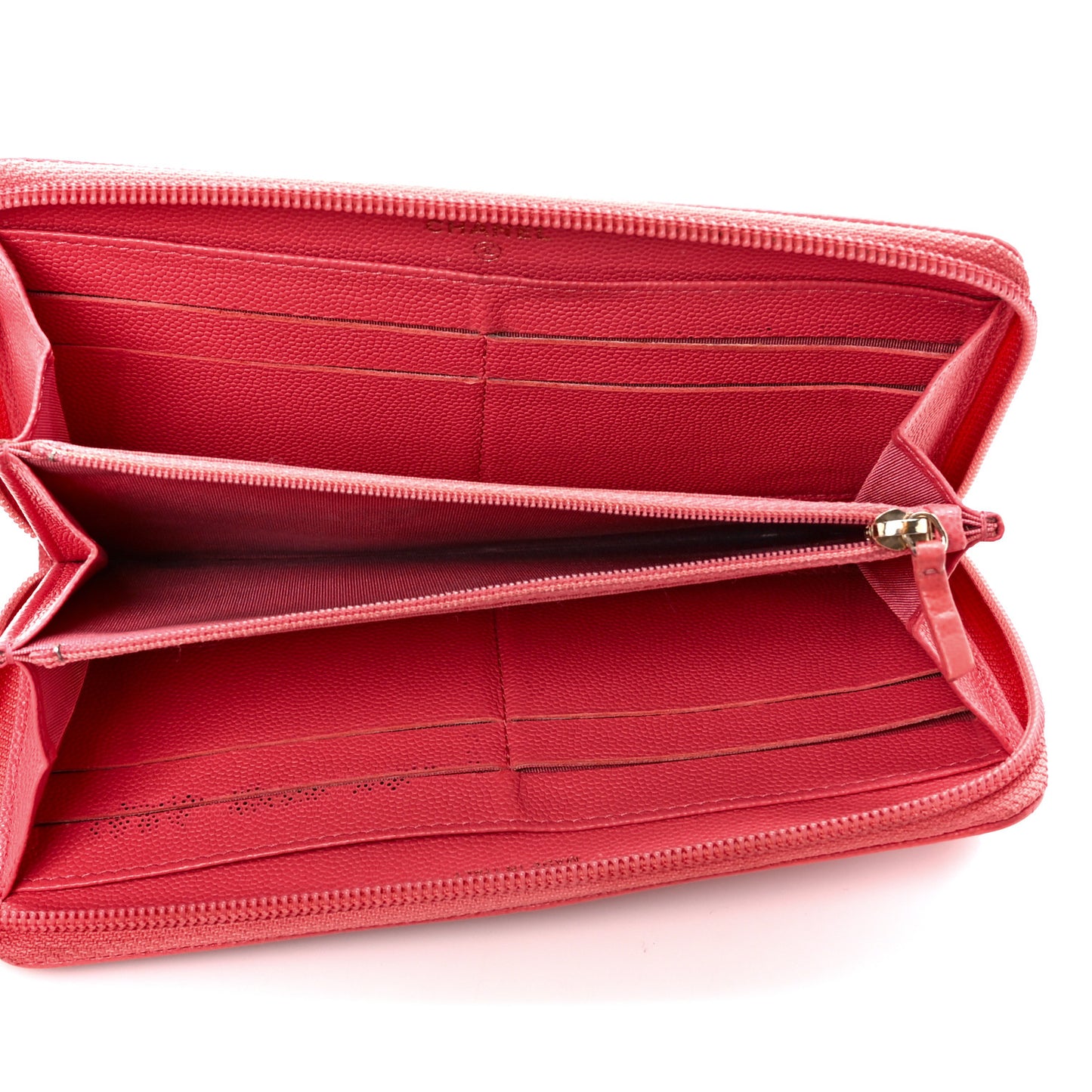 Caviar Large Timeless CC Zip Around Wallet Pink