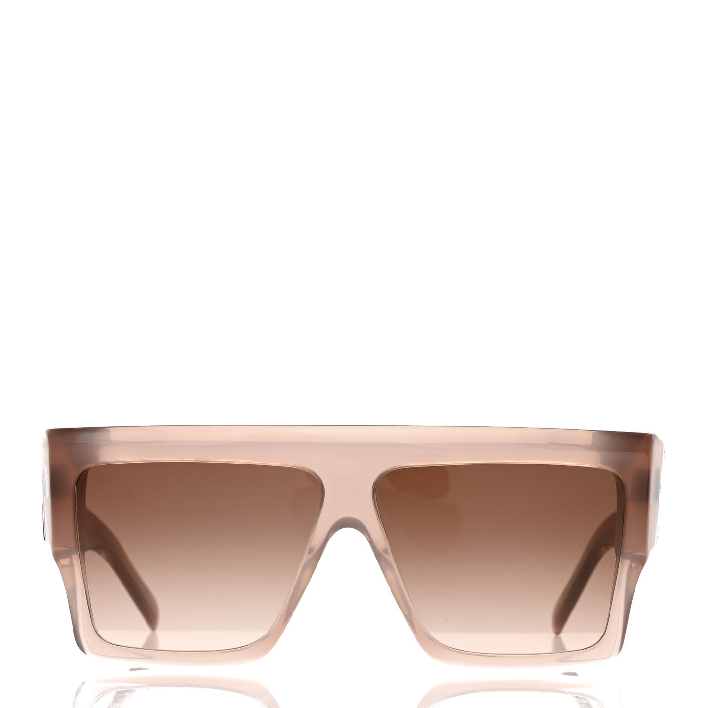 Acetate Flat Top Rectangular Sunglasses CL40092I Shiny Milky Hazelnut