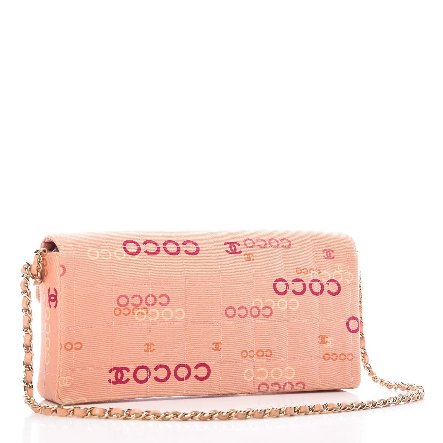 Chanel Canvas Chocolate Bar Quilted Coco East West Flap Pink 3 of 20