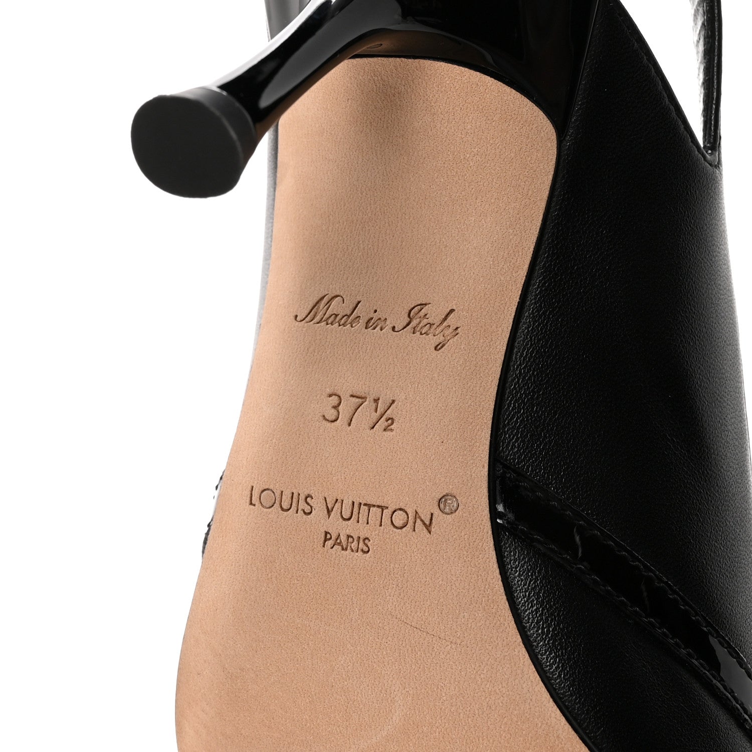 Louis Vuitton Lambskin 6AM Slingback Pumps 37.5 Black 7 of 9