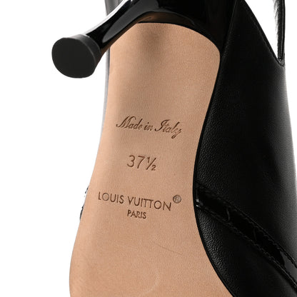 Louis Vuitton Lambskin 6AM Slingback Pumps 37.5 Black 7 of 9