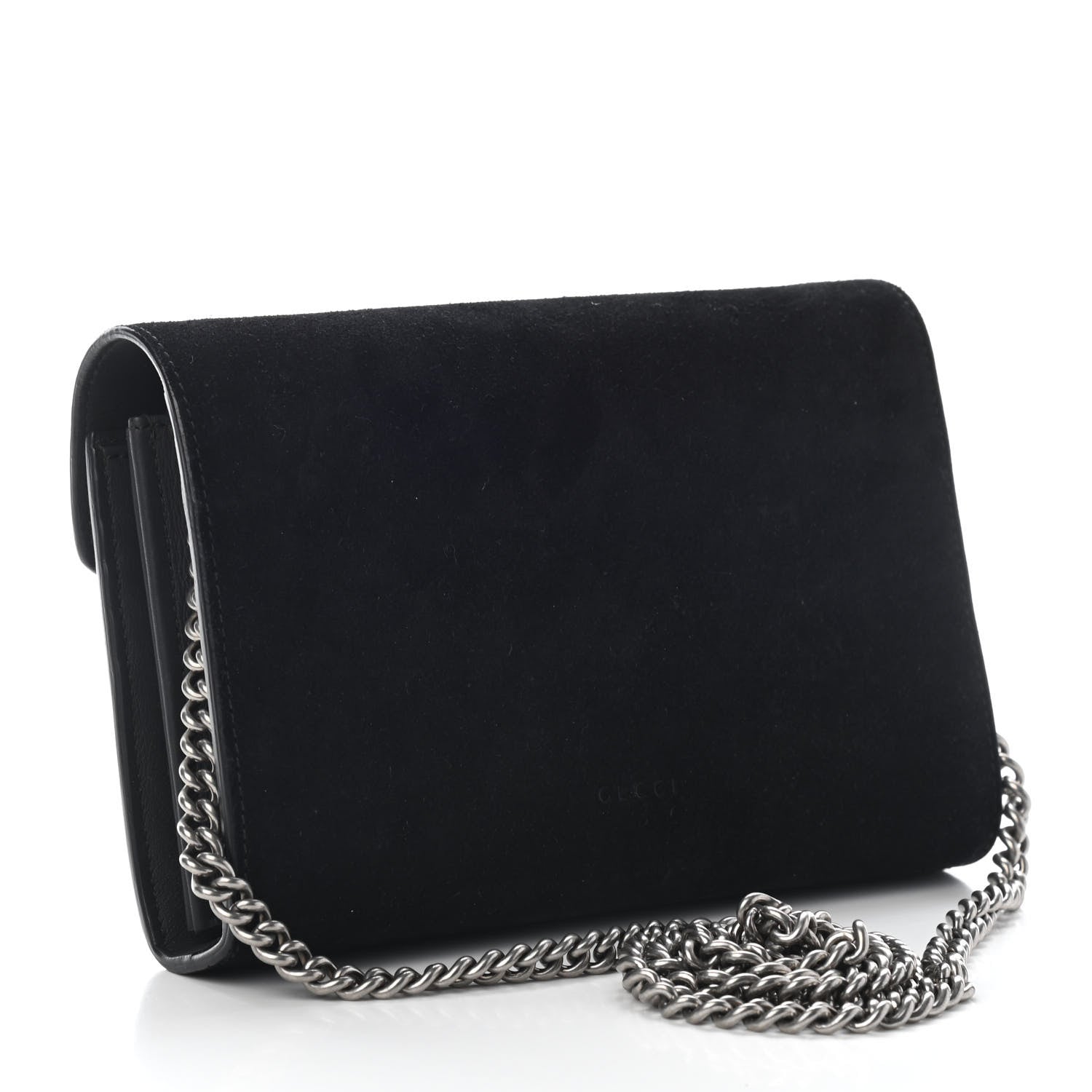Gucci Suede Mini Dionysus Chain Wallet Black 3 of 8