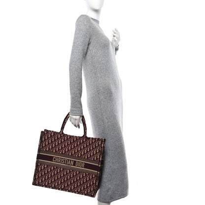 Christian Dior CHRISTIAN DIOR Oblique Large Book Tote Burgundy Multicolor 2 of 15