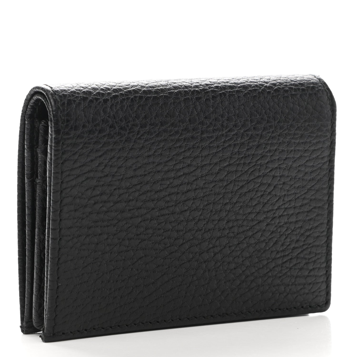 Gucci Pebbled Calfskin GG Marmont Card Case Black 3 of 8