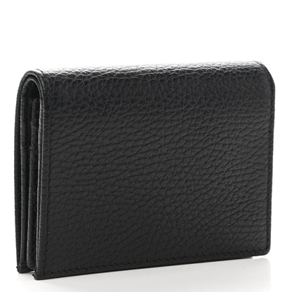 Gucci Pebbled Calfskin GG Marmont Card Case Black 3 of 8