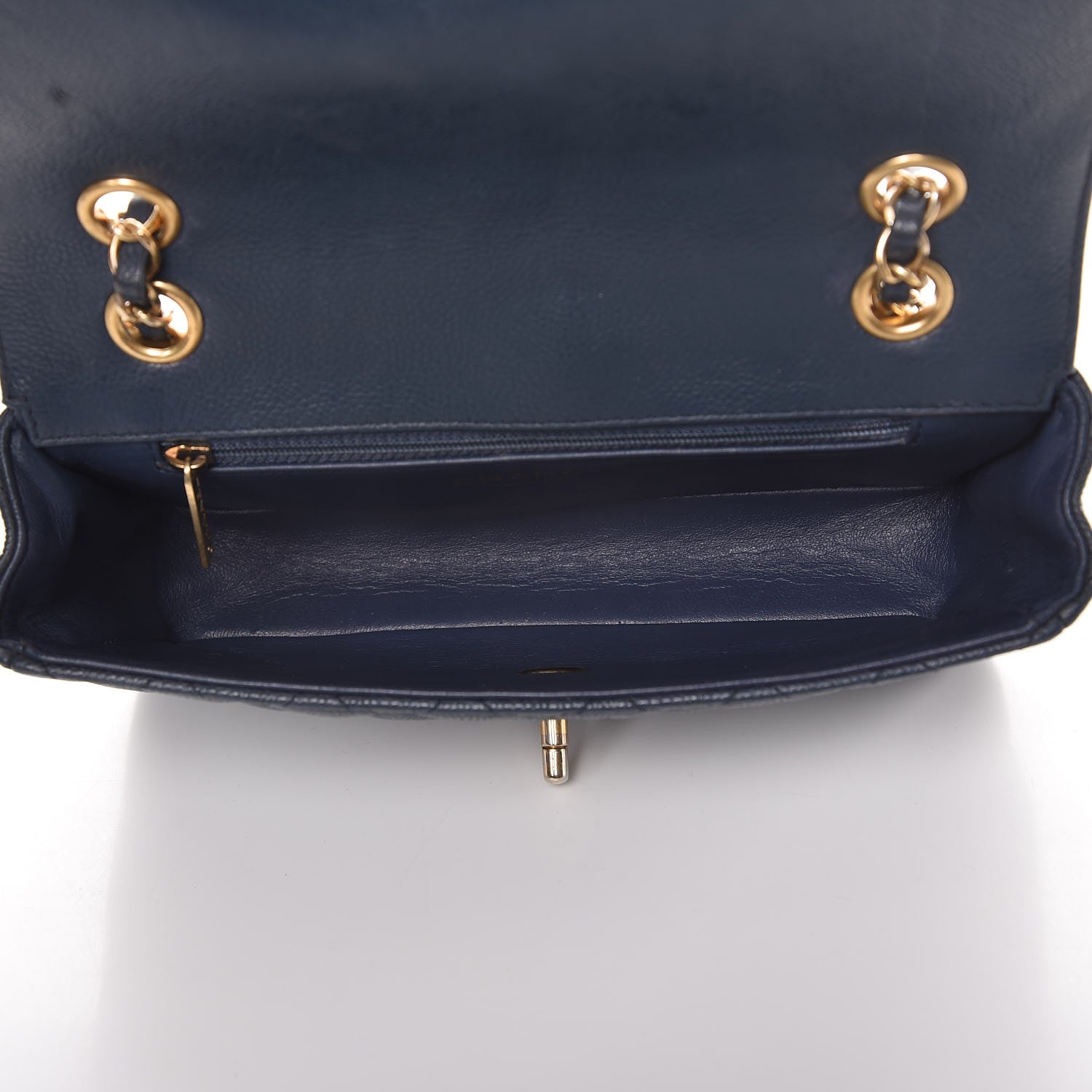 Chanel Crumpled Grained Calfskin Small Two Tone Flap Navy 6 of 10