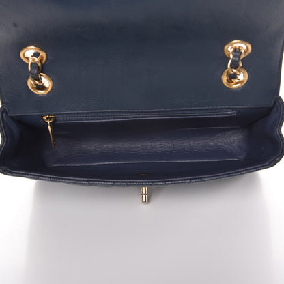 Chanel Crumpled Grained Calfskin Small Two Tone Flap Navy 6 of 10