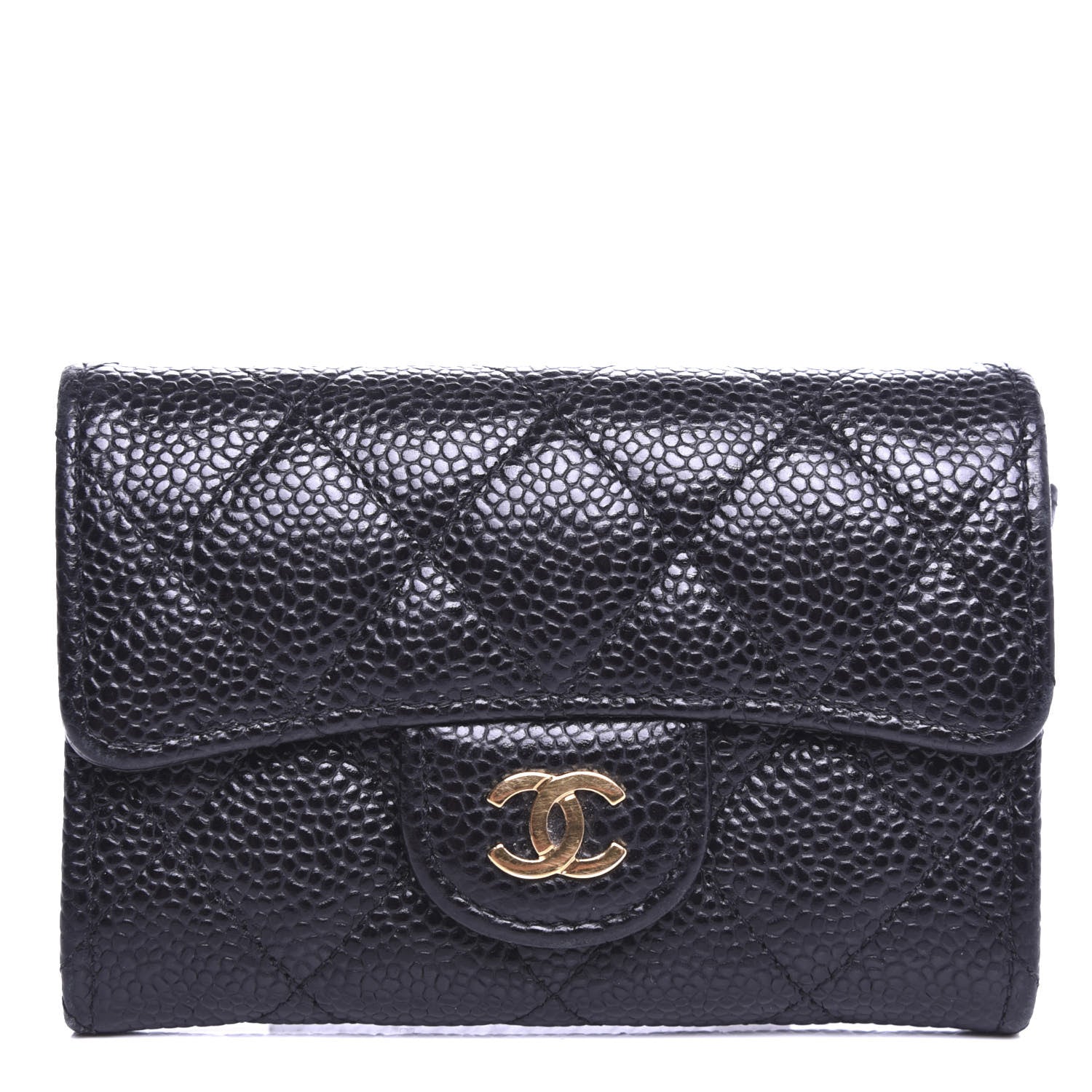 Chanel Caviar Quilted Flap Card Holder Black 1 of 10