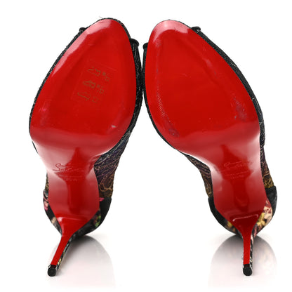 Christian Louboutin Dentelle Veau Velours Floral Very Lace 120 Pumps 35.5 Black Multi 5 of 8