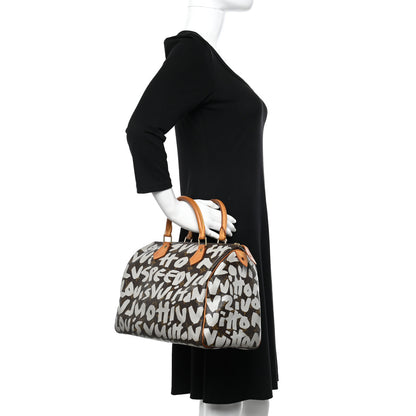 Louis Vuitton Monogram Graffiti Speedy 30 Silver 2 of 13