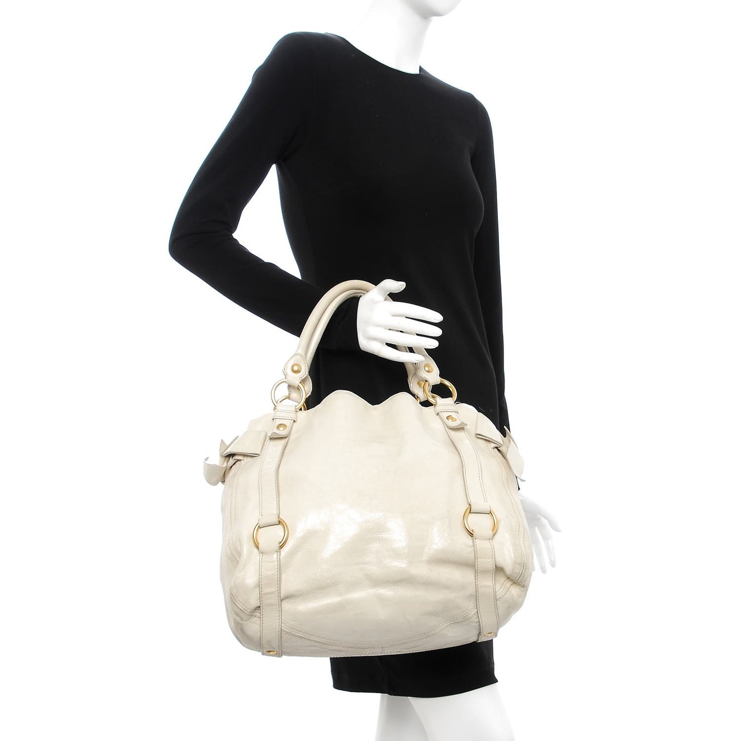 Vitello Lux Bow Bag Quarzo