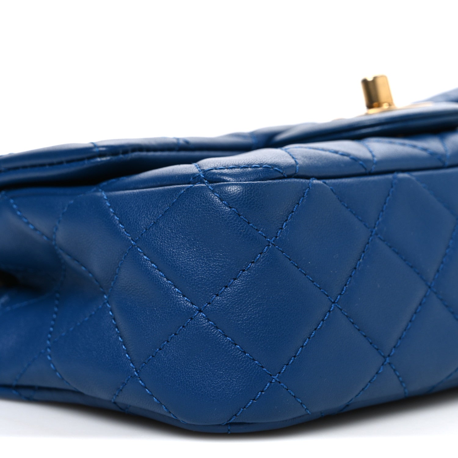 Chanel Lambskin Quilted Pearl Crush Mini Rectangular Flap Blue 9 of 10