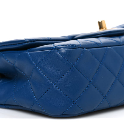 Chanel Lambskin Quilted Pearl Crush Mini Rectangular Flap Blue 9 of 10