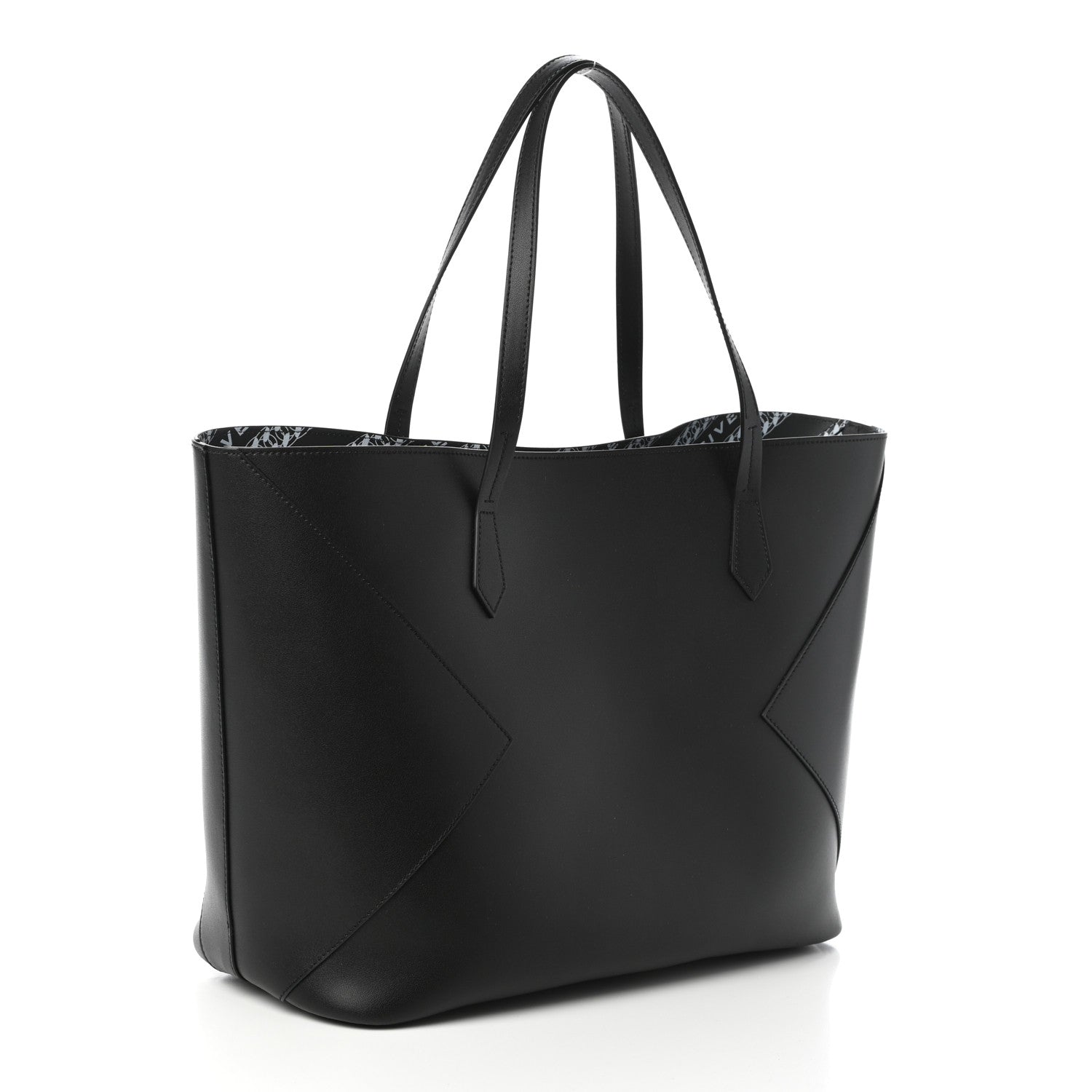 Givenchy Smooth Calfskin Wing Shopper Tote Black White 3 of 9