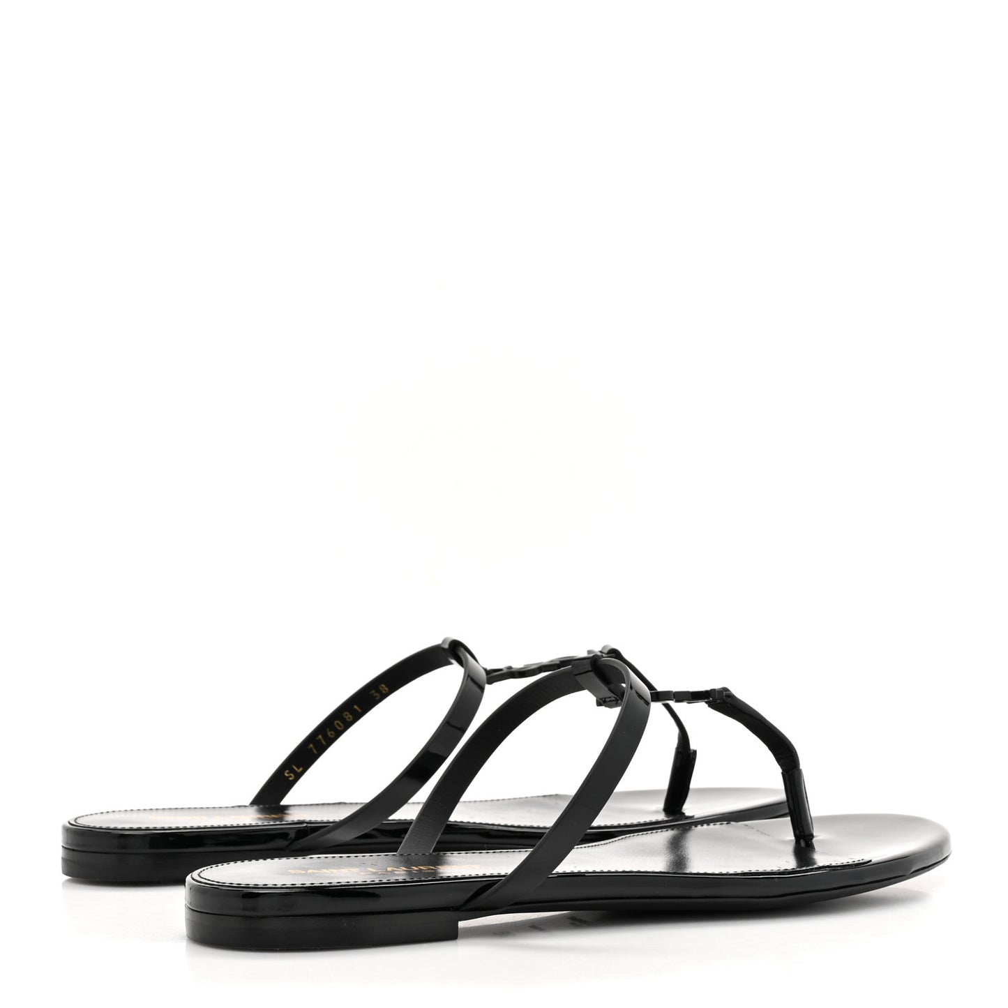 Calfskin Cassandra Monogram Sandals 38 Black