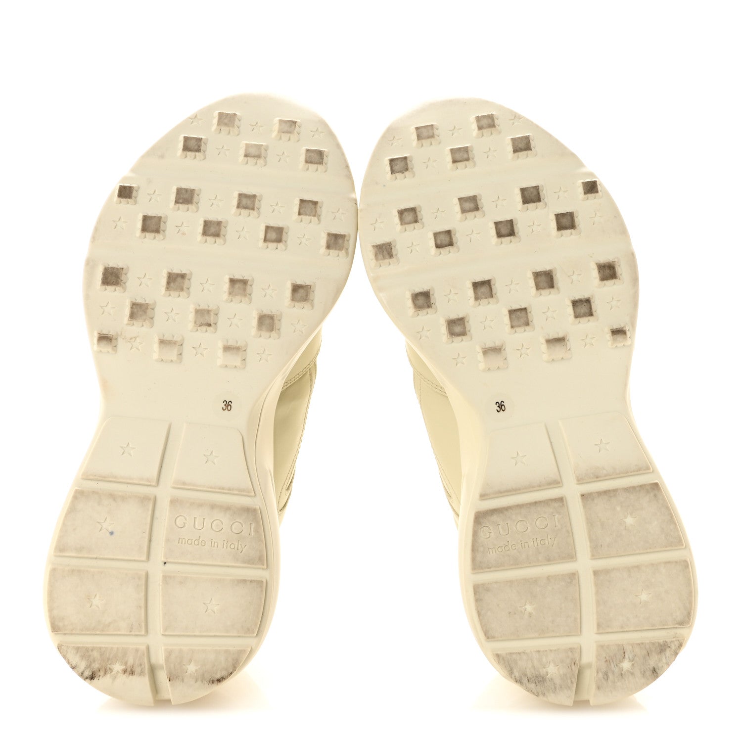 Gucci Calfskin Logo Womens Rhyton Sneakers 36 Ivory 6 of 10