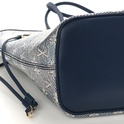 Louis Vuitton Monoglam Neverfull MM Blue 7 of 8