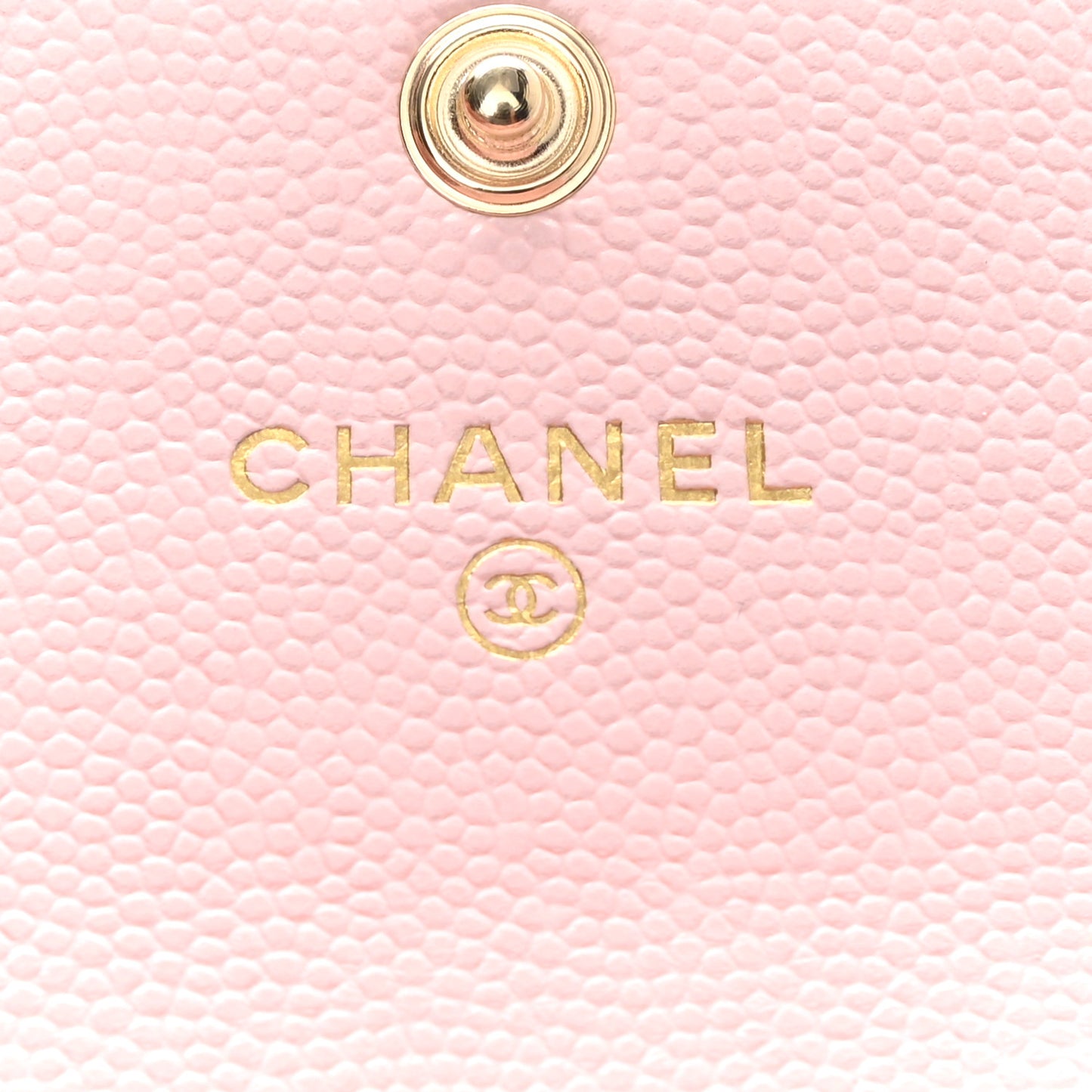 Caviar Quilted Crystal CC Flap Card Holder Pink