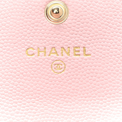 Chanel Caviar Quilted Crystal CC Flap Card Holder Pink 6 of 9